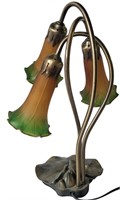 ART NOUVEAU STYLE LAMP WITH TULIP SHADES