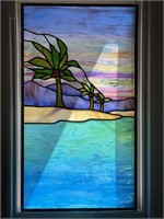 Its 5 O'Clock Somewhere! Beach Stained Glass Panel