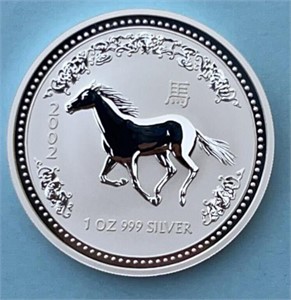 2002 Australia Year of the Horse Silver Dollar