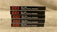 5 Boxes Small Pistol Primers  # 500