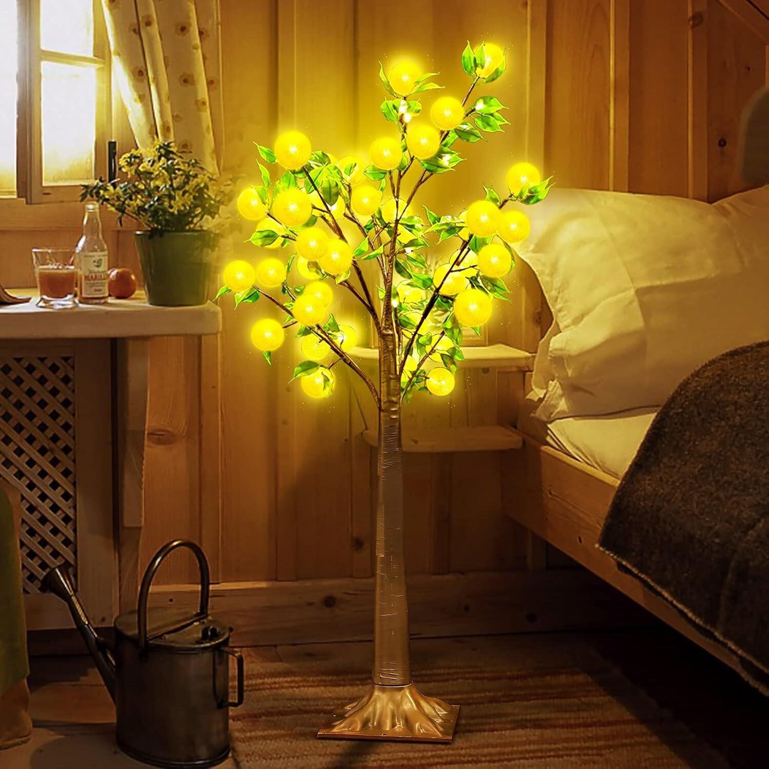 SZMiNiLED 4FT Lighted Tree  Fake Lemon Tree Indoor