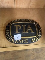 PIA- Insurance Plaque - Cast Iron