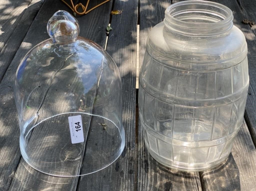 Glass Dome and Pickle Jar