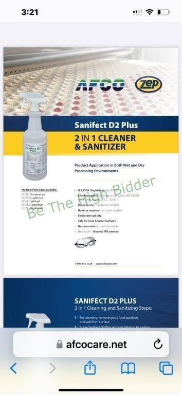 Sanifect cleaner and sanitizer