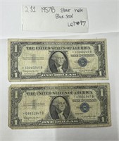LOT#97) 2-1957B SILVER CERTIFICATE STAR NOTES