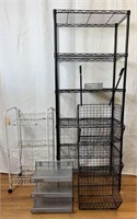 Metal Shelf, Rolling Cart, Door Basket/Organizer &