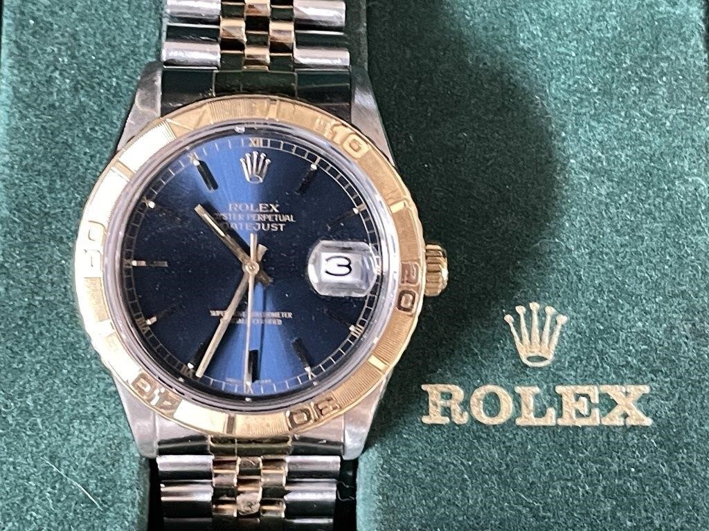 Rolex Datejust Watch w/ Blue Dial