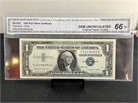 1957B $1 Silver Certificate Note CGA Gem Uncircula