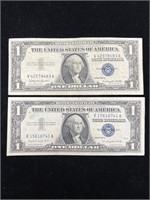 1957 A & 1957 B $1 Silver Certificates