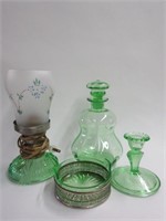 Many Green Glass Pieces