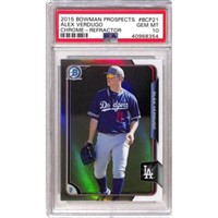 2015 Bowman Chrome Refractor Alex Verdugo Rc Psa10