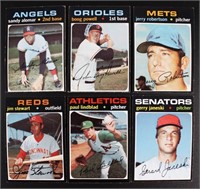 Six 1971 Topps Baseball G. Janeski #673, P.