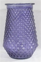 Purple Over Clear Glass Vase
