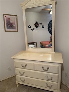 Dresser with mirror and matching Bed