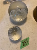 (2) Glass Paperweights