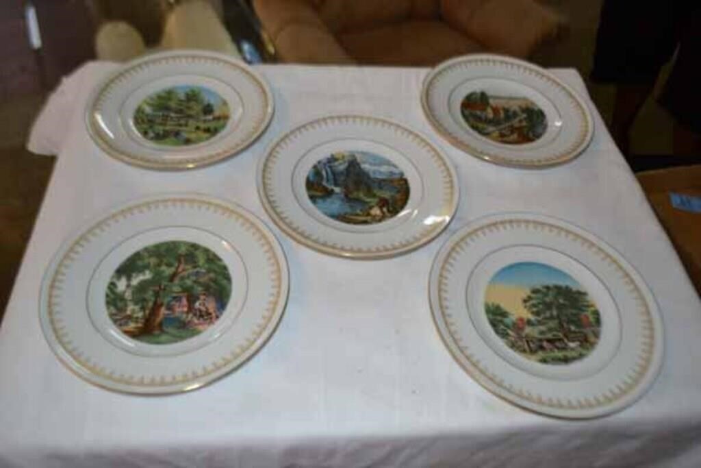 Danbury Mint Currier & Ives 5pc Plate