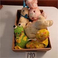 Box Lot of Old Stuffed Animals