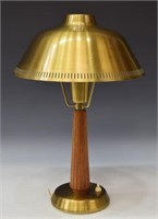 AESA MID-CENTURY MODERN TEAK & BRASS TABLE LAMP