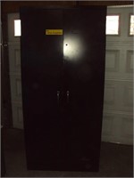 Large Black 2 Door Metal Storage Cabinet 78" Tall