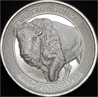 2 Troy Oz .999 Silver Mint ID Buffalo Round
