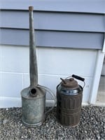 Antique railroad oil can  & kerosene can