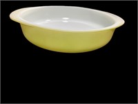 Fire King yellow-brown round serving bowl