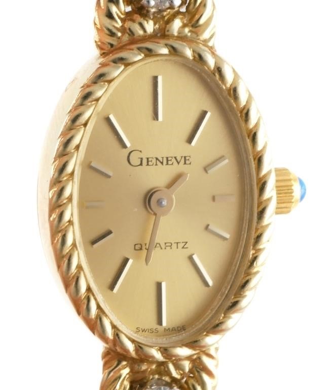 14K Gold Diamond Geneve Ladies Watch