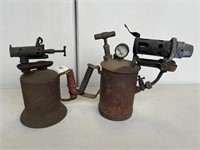 2 x Vintage Brass Flame Throwers