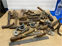 Group of Leather & Wood Working Tools & More