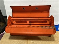 Vintage Marquette Metal Tool Box with Tray