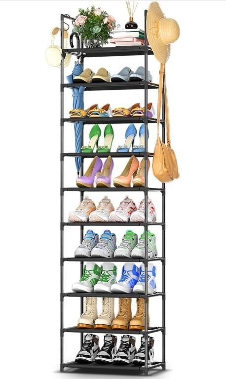 Shoe Rack - Black Pipe and Plastic (Not checked