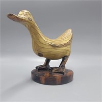 Painted Wood Duck Figurine