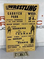 Vintage tag board poster wrestling all star