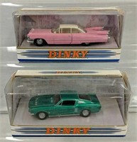 2x- Dinky Matchbox Cars Cadillac & Mustang