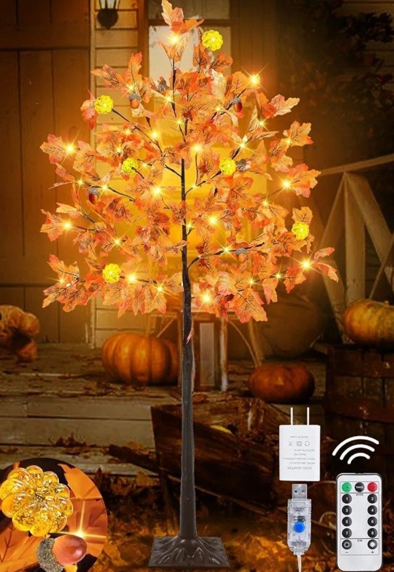 ($103) TURNMEON 4 Ft Prelit Lighted Maple Tre