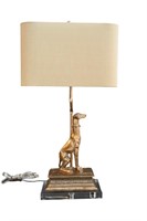 Gilt Regal Dog Table Lamp