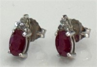 LOVELY 10K GOLD AND RUBY EARRINGS