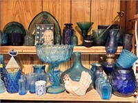 Blue Glass, Oil Lamps, Barometer, Avon, MCM