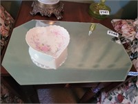 GLASS DRESSER COVER AND CANDY DISH