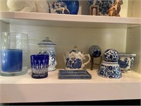 A Group of Blue & White Decorative Items