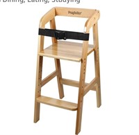 Wooden High Chair for Toddlers, Adjustable Child