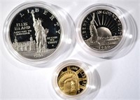 1986 PROOF STATUE of LIBERTY 3pc SET