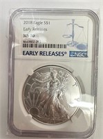 2018 American Silver Eagle Coin Early Releases NGC