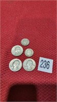 5 u.s silver coins