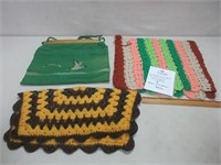 COLORFUL CROCHETED CUSHION COVERS + KNITTING BAG