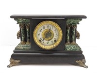 Antique Ingraham "Marble" Pillar Mantle Clock