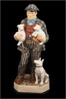 Charles Vyse Porcelain Figure of Man w/ Dogs.
