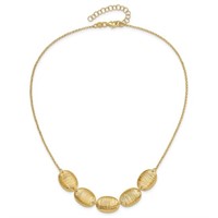 Silver- Modern Link Oval Gold Tone Necklace