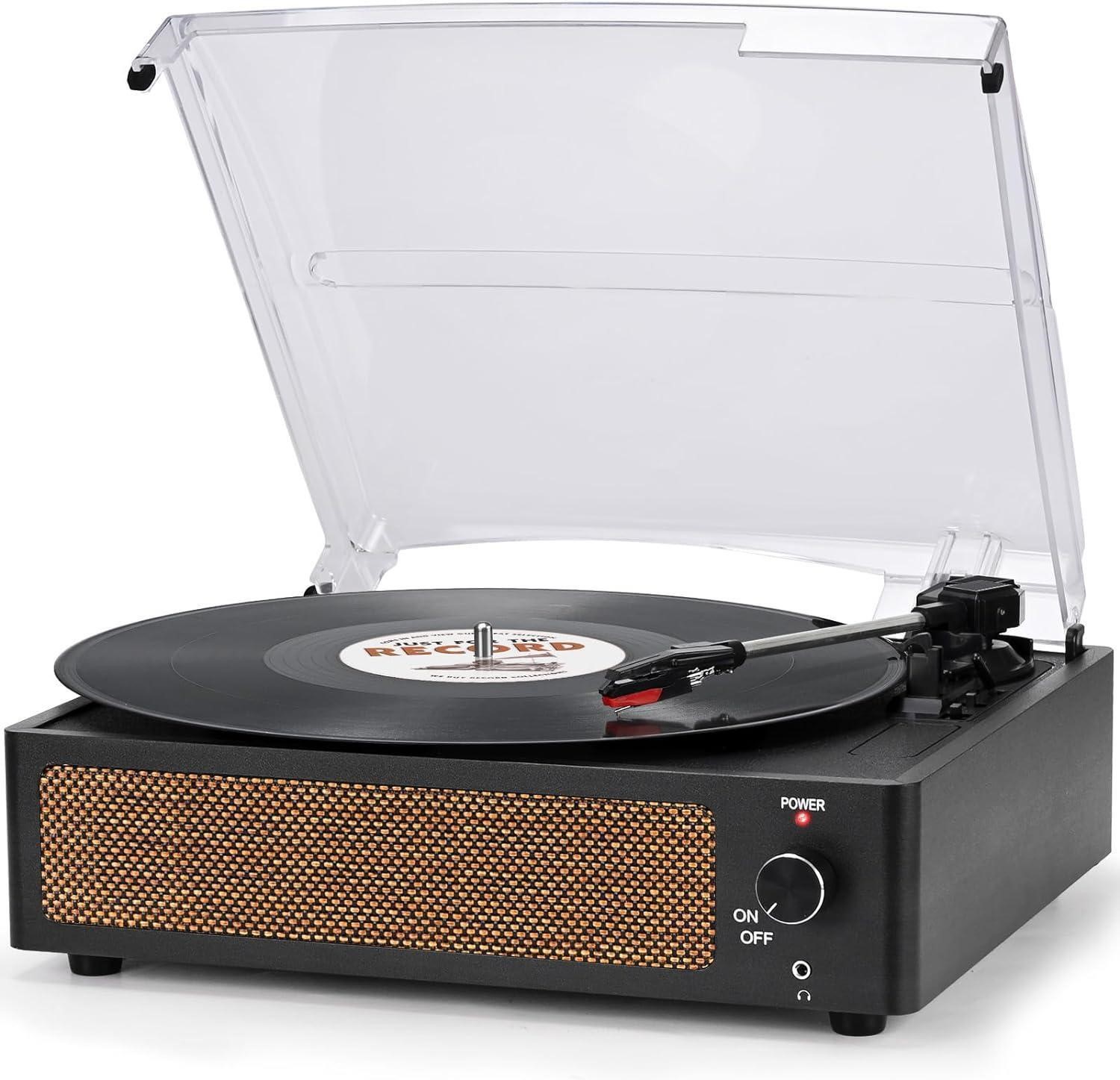 Vinyl Record Player with Speaker