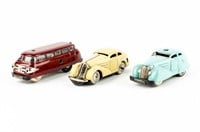 Lot of 3 Schuco Cars And Bus Key Wind Toys